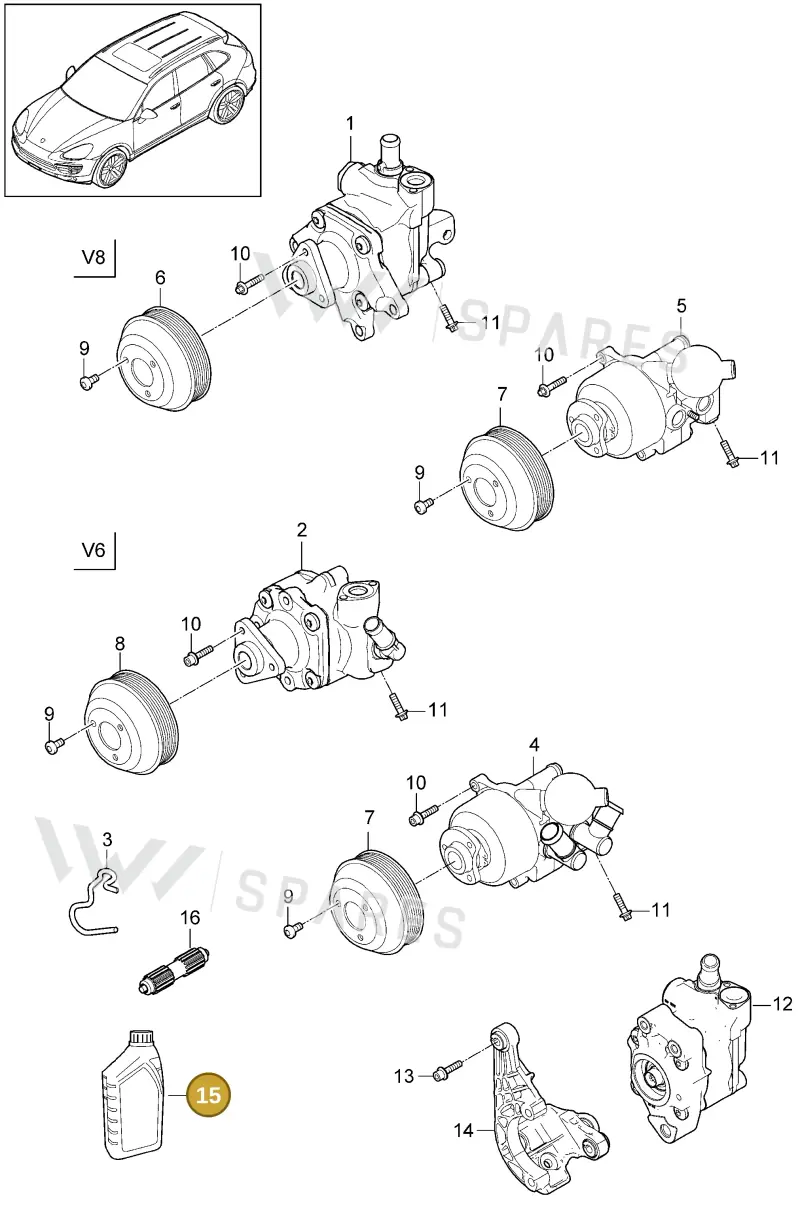 00004330574 — Porsche Cayenne (2010-2018) diagram p37403020, position 15
