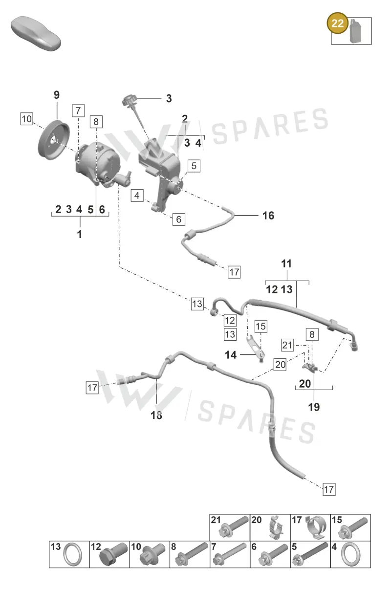 00004330574 — Porsche 911 (2020-2022) diagram p53402125, position 22