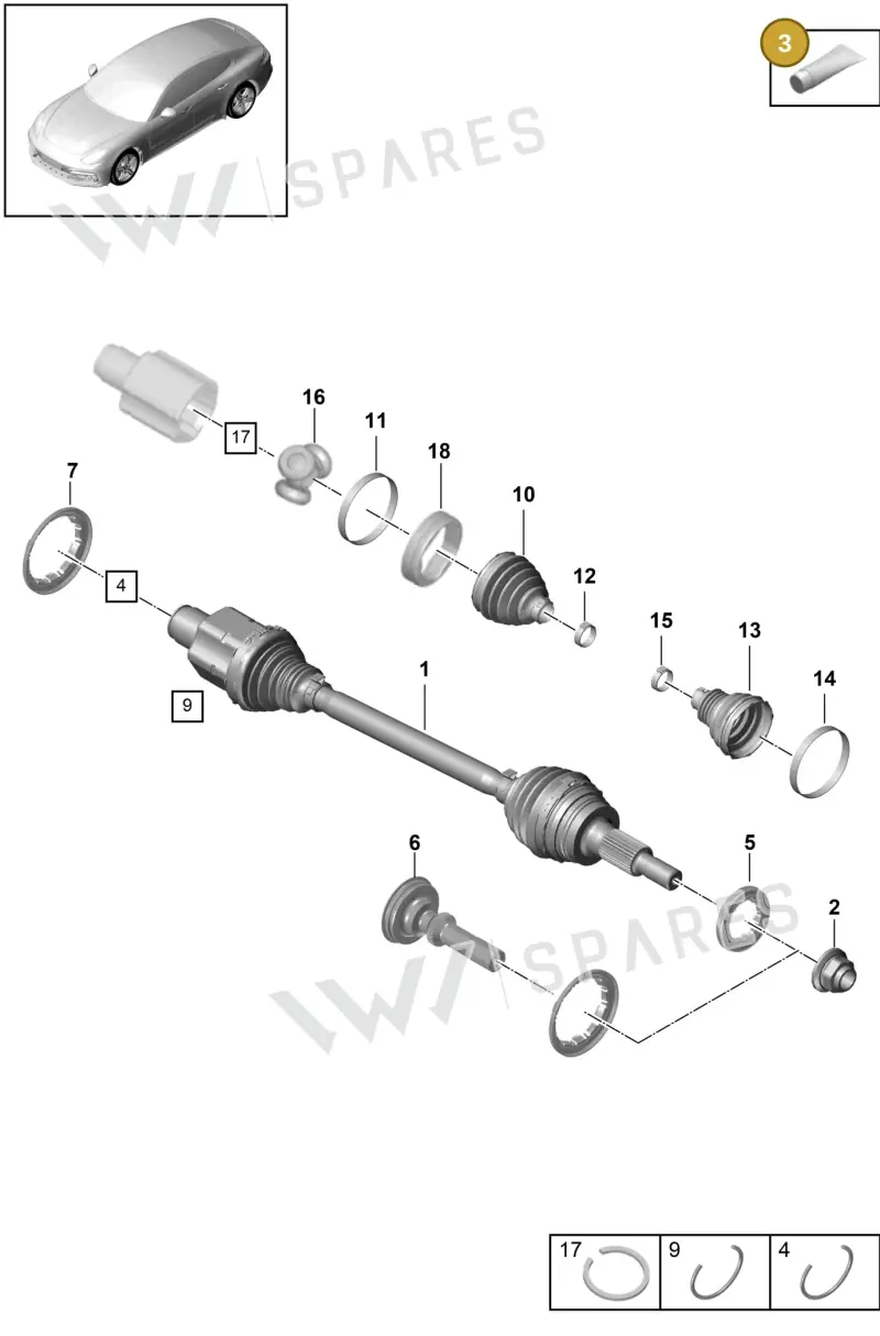 00004330585 — Porsche Panamera (2016-2020) diagram p49401030, position 3