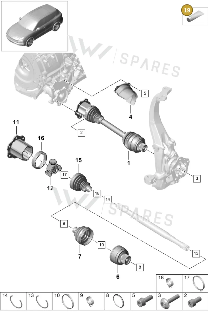 00004330585 — Porsche Cayenne (2017-2023) diagram p51401030, position 19