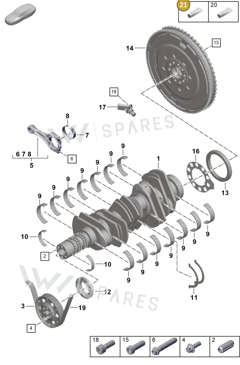 00004330614 — Porsche 911 (2021-2022) diagram p59102000, position 21