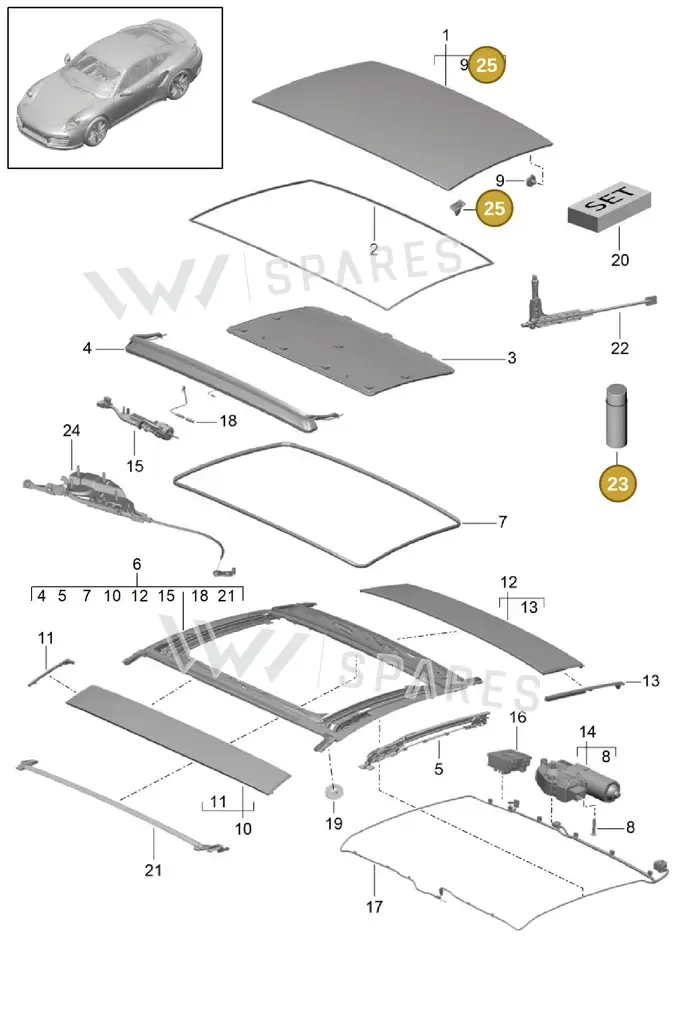 00004330621 — Porsche 911 (2013-2020) diagram p42811000, position 23+25