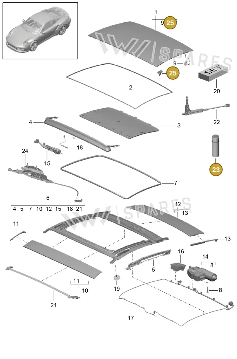 00004330621 — Porsche 911 (2013-2020) diagram p42811000, position 23+25