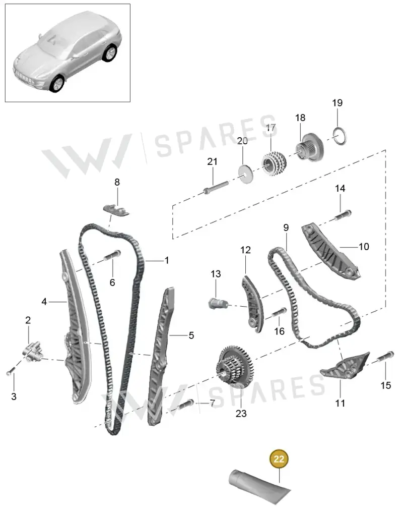 00004330622 — Porsche Macan (2013-2018) diagram p44103090, position 22