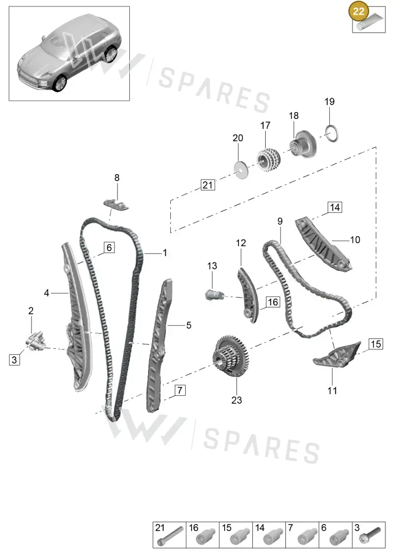 00004330622 — Porsche Macan (2018-2022) diagram p52000100, position 22