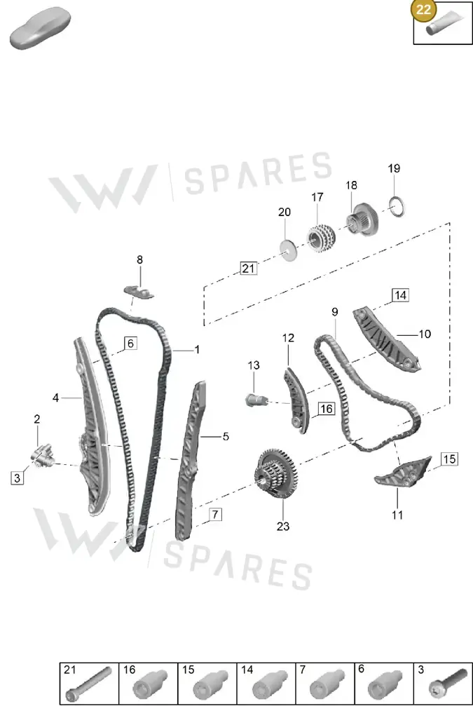 00004330622 — Porsche Cayenne Coupe (2023-2023) diagram p60103300, position 22
