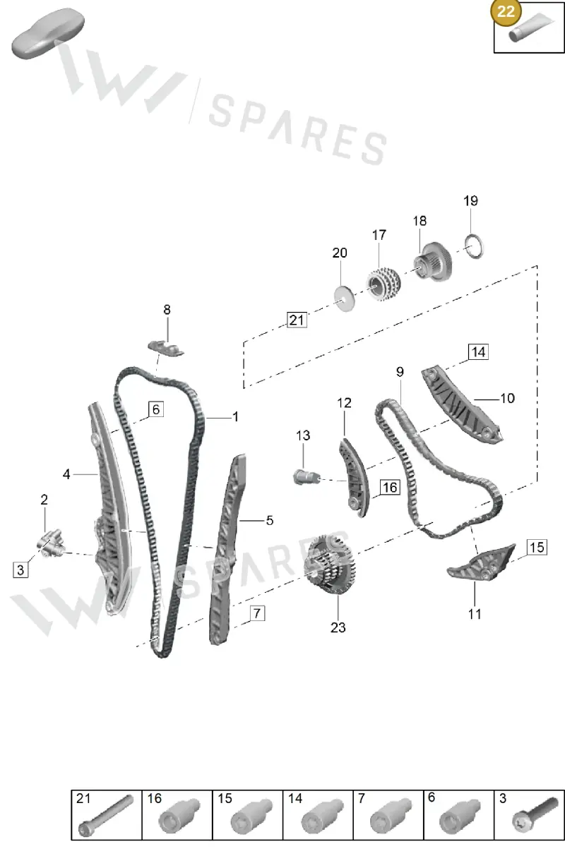 00004330622 — Porsche Cayenne Coupe (2023-2023) diagram p60103300, position 22