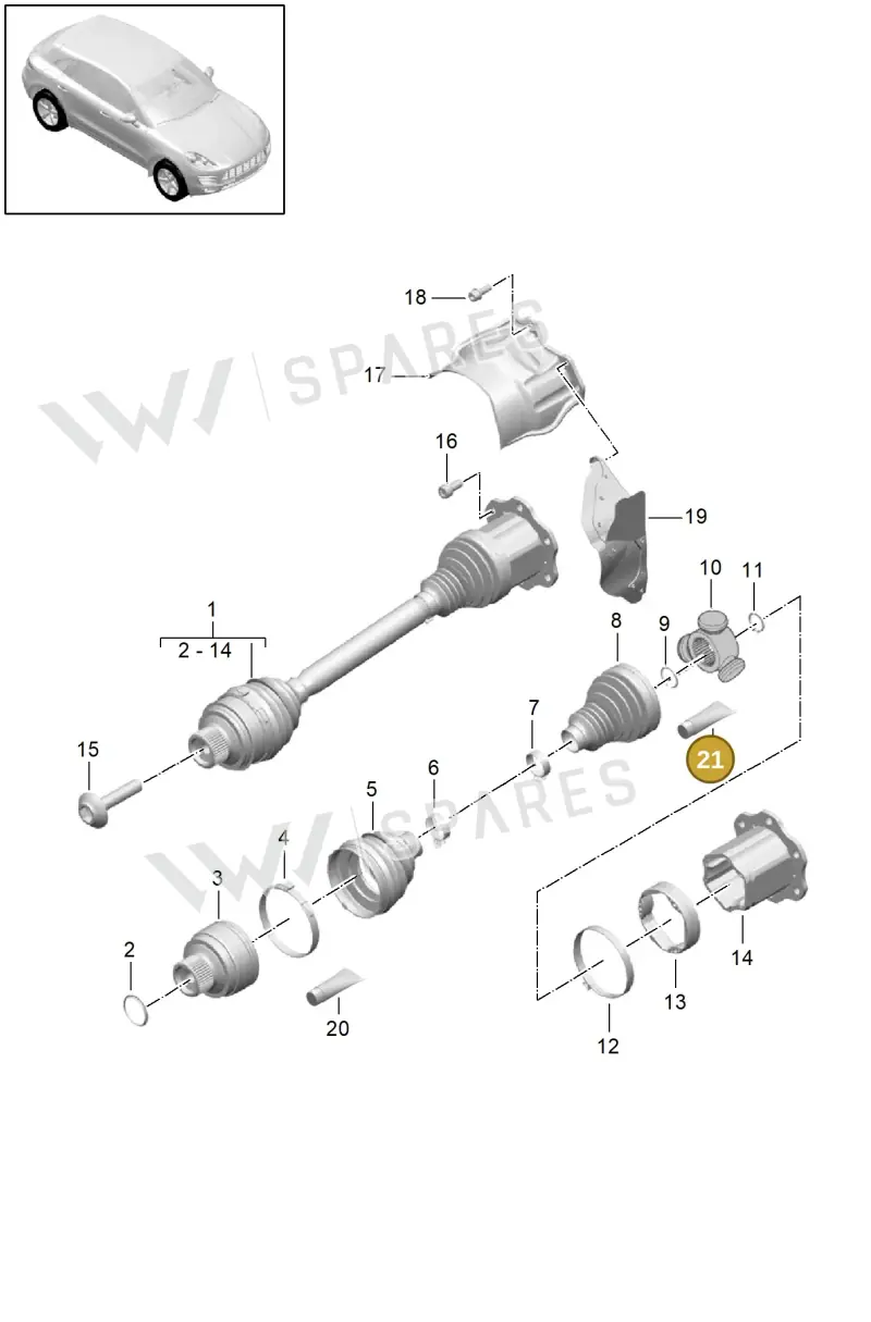 00004330628 — Porsche Macan (2013-2018) diagram p44401025, position 21