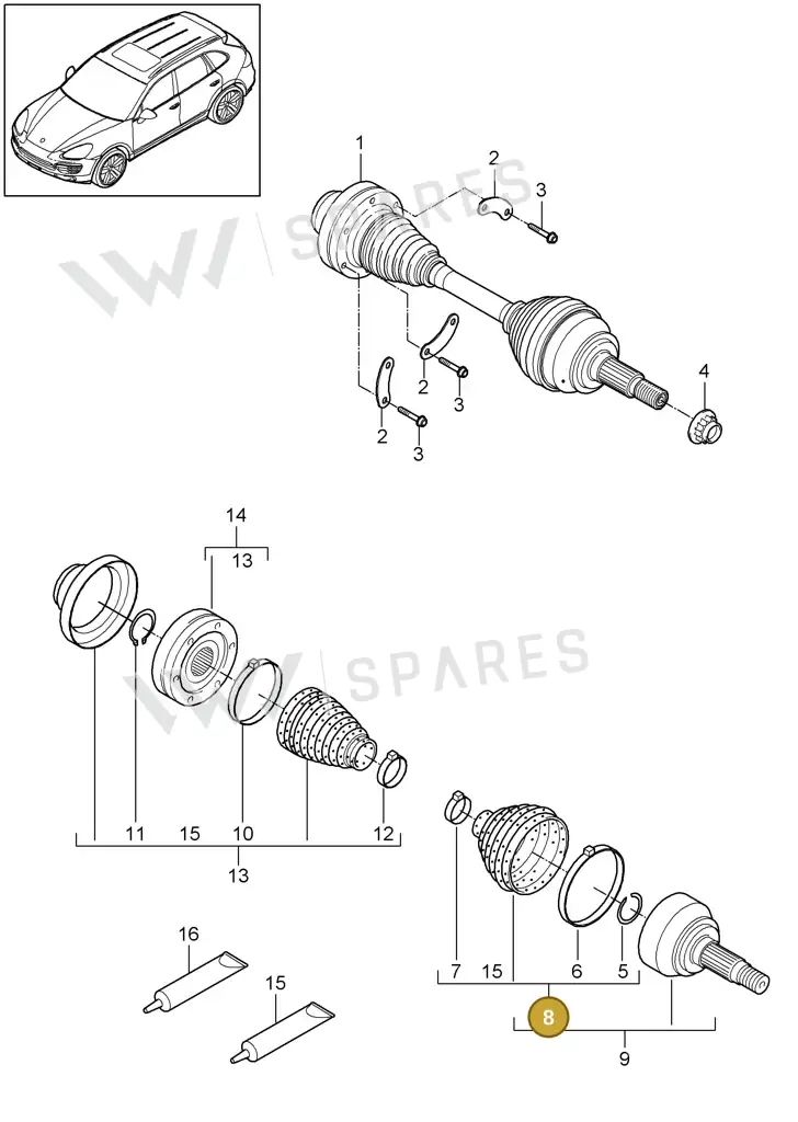 00004330632 — Porsche Cayenne (2010-2018) diagram p37401010, position 8