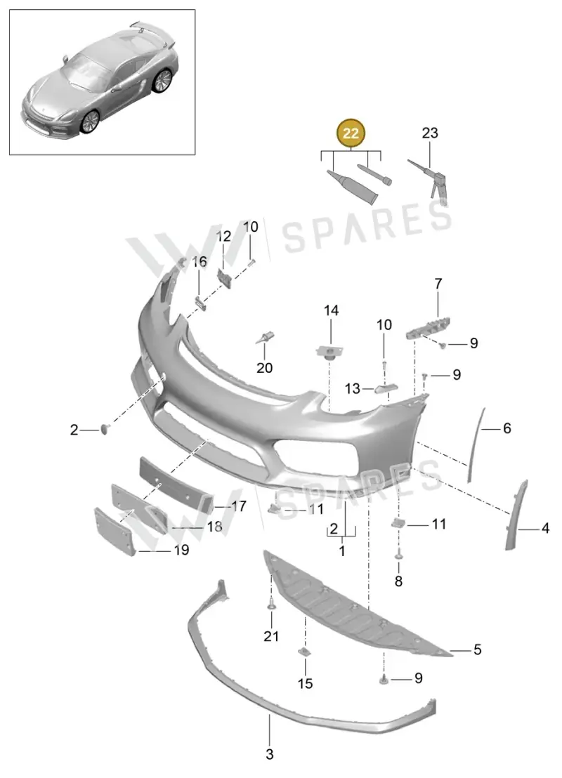 00004330653 — Porsche Cayman GT4 (2015-2016) diagram p45802000, position 22