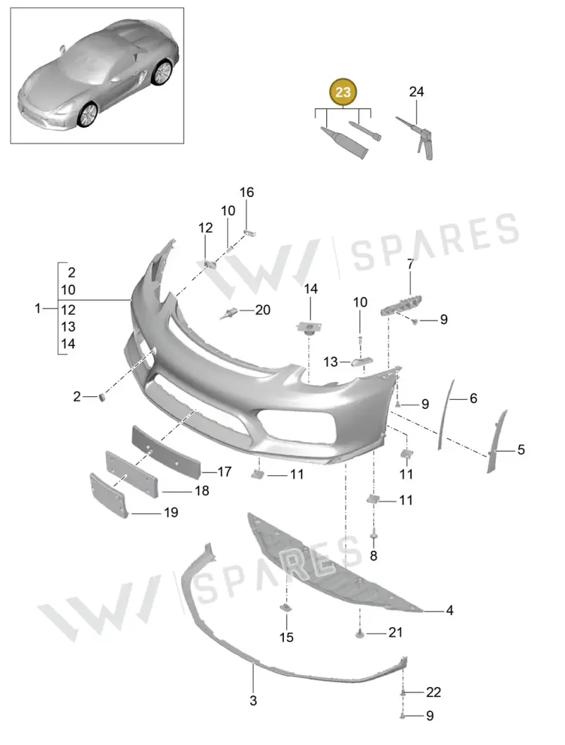 00004330653 — Porsche Boxster Spyder (2015-2016) diagram p46802000, position 23