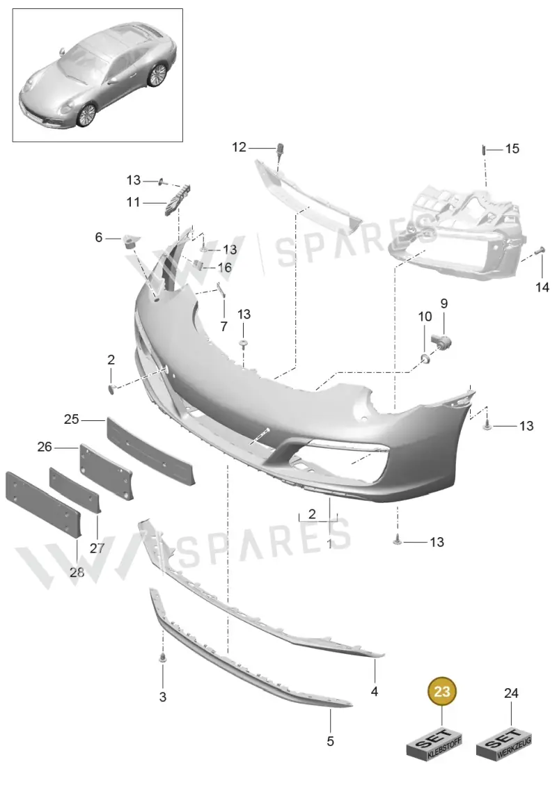 00004330653 — Porsche 911 (2016-2019) diagram p47802000, position 12+23