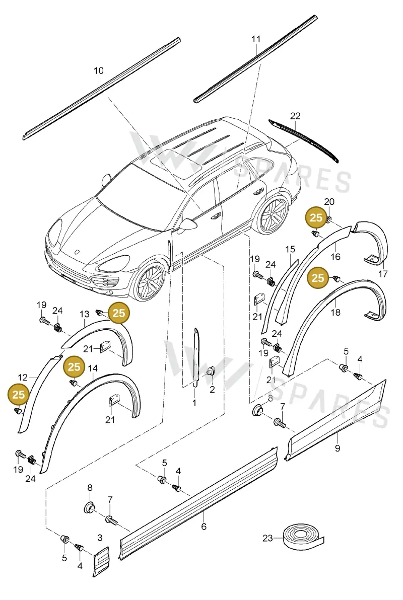 00004398400 — Porsche Cayenne (2010-2018) diagram p37810000, position 25