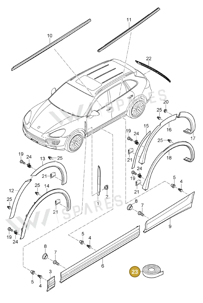 00004398500 — Porsche Cayenne (2010-2018) diagram p37810005, position 23