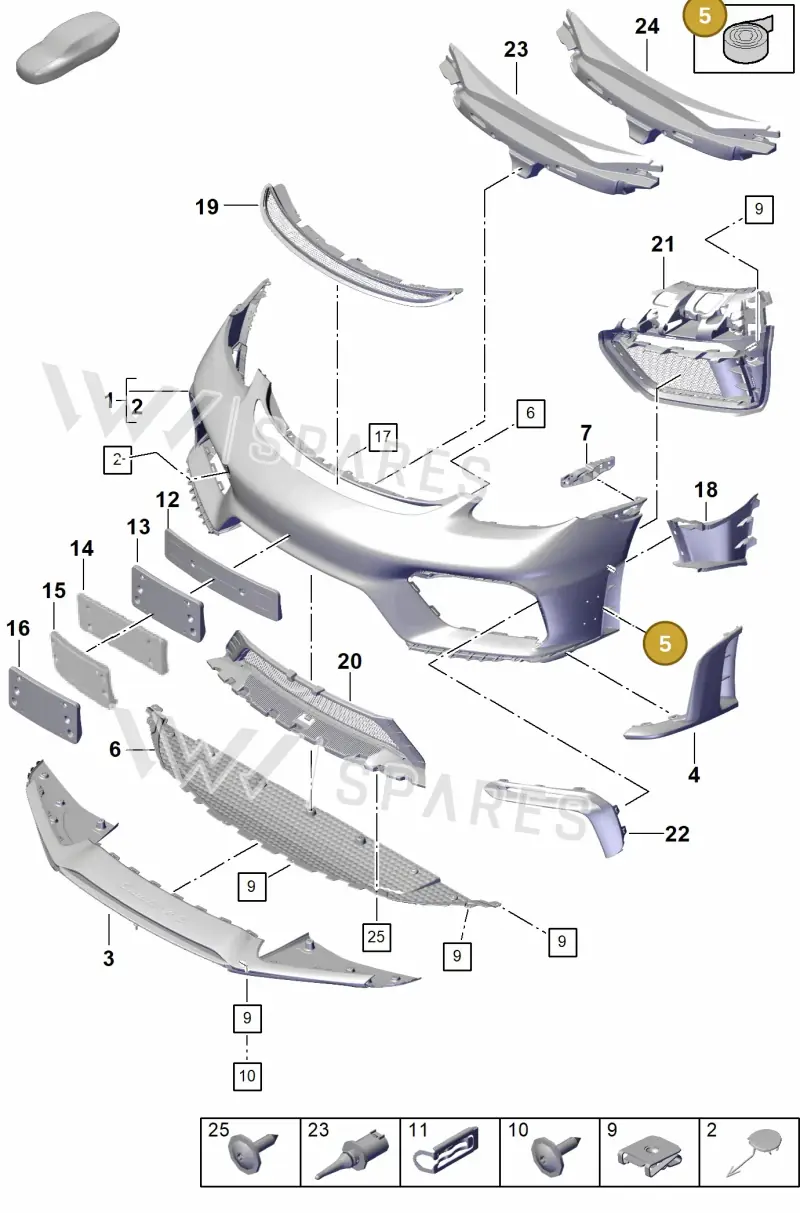 00004398500 — Porsche Boxster Spyder (2019-2020) diagram p54802020, position 5