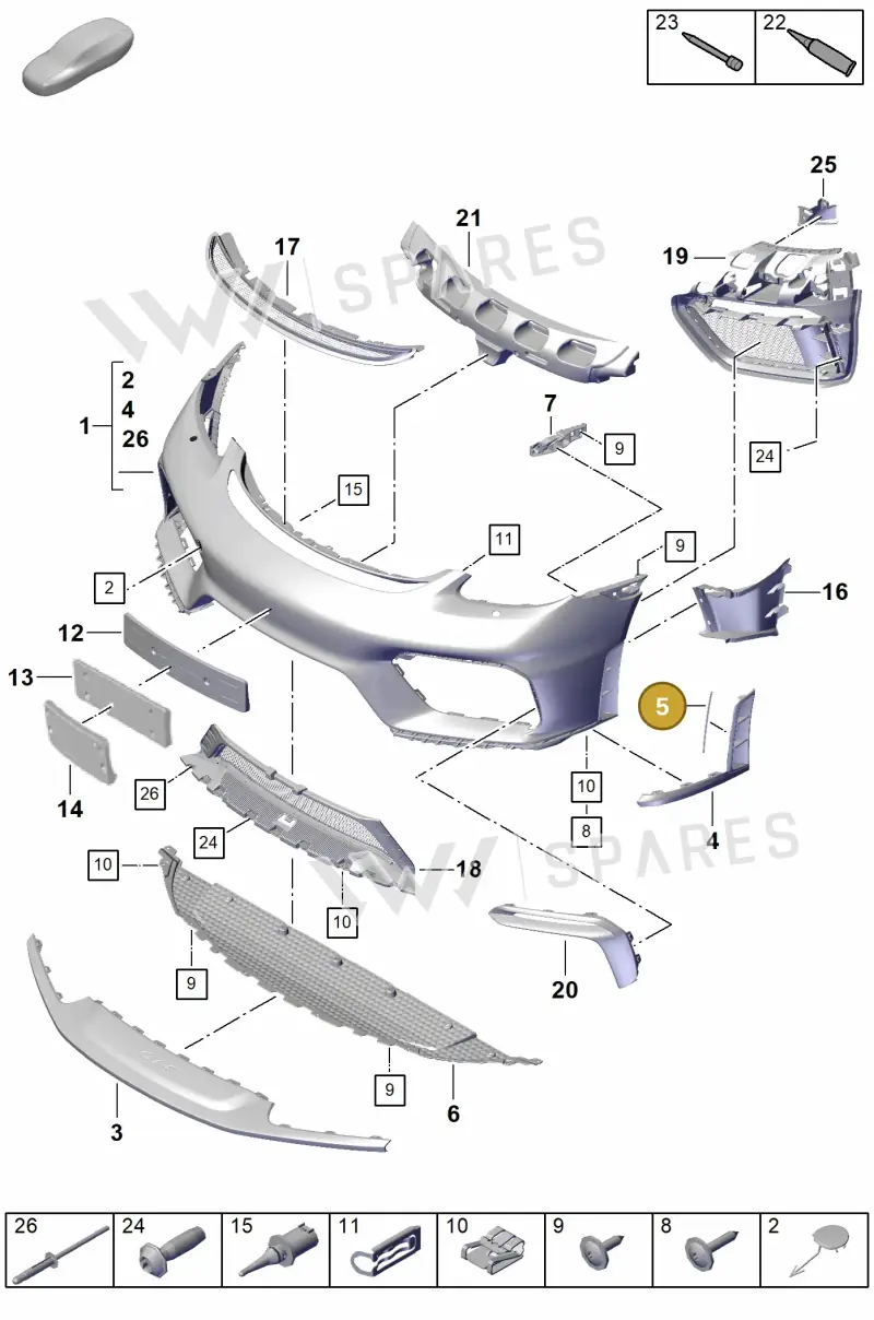 00004398500 — Porsche Cayman (2019-2022) diagram p55802000, position 5