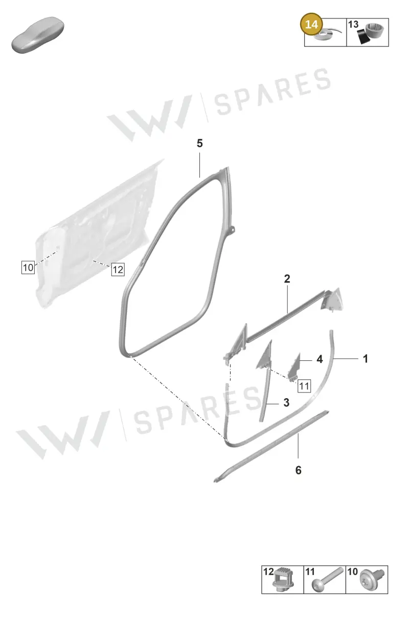 00004398500 — Porsche Taycan Sport Turismo (2019-2024) diagram p56804050, position 14