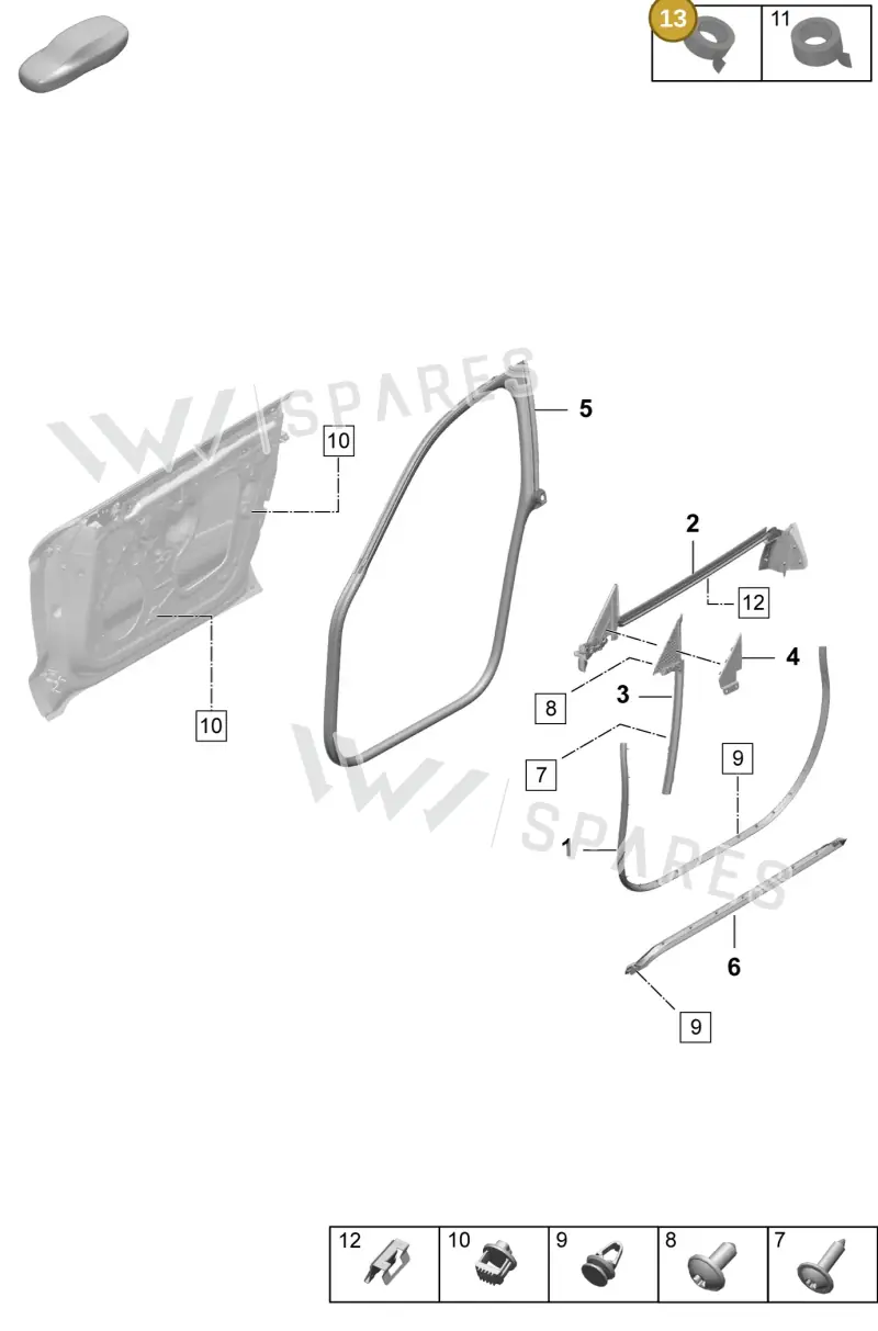 00004398500 — Porsche Taycan Sport Turismo (2023-2025) diagram p64804100, position 13