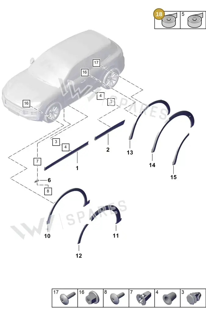 00004398500 — Porsche Cayenne Coupe (2023-2023) diagram p60810300, position 18