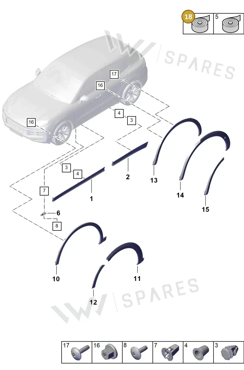 00004398500 — Porsche Cayenne Coupe (2023-2023) diagram p60810300, position 18