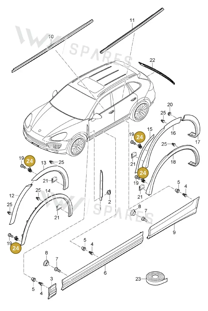 00004398600 — Porsche Cayenne (2010-2018) diagram p37810000, position 24
