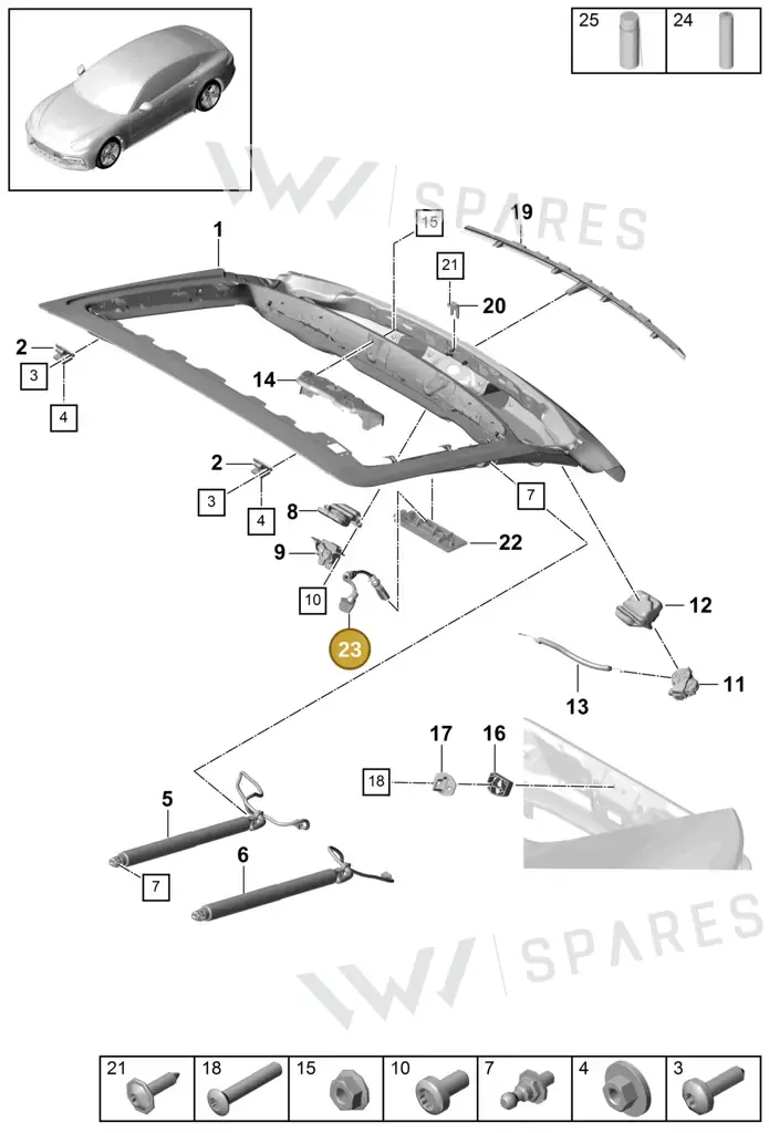 00004399017 — Porsche Panamera (2016-2020) diagram p49803000, position 23