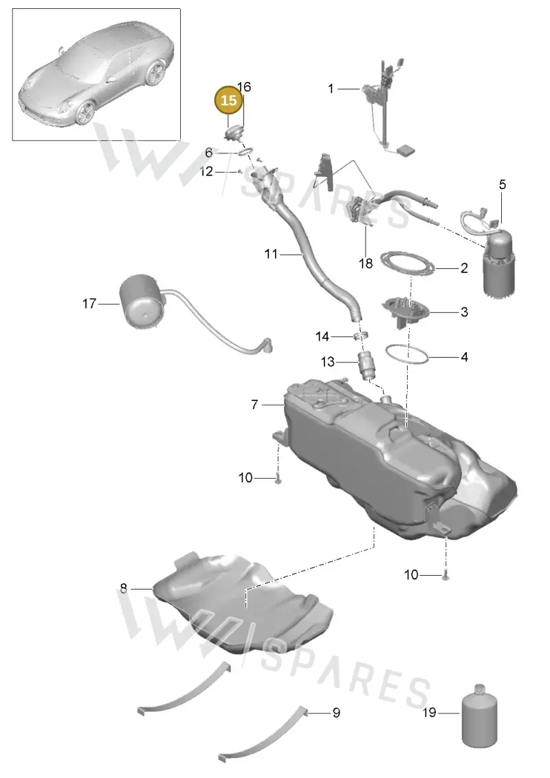 00004400191 — Porsche 991 Carrera 4 (2011-2016) diagram p38201000, position 15