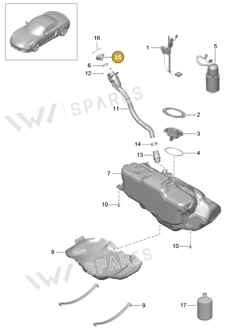 00004400191 — Porsche Boxster (2012-2016) diagram p39201000, position 15