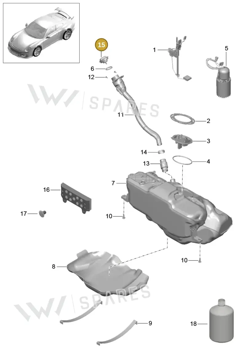 00004400191 — Porsche 911 (2013-2020) diagram p41201000, position 15