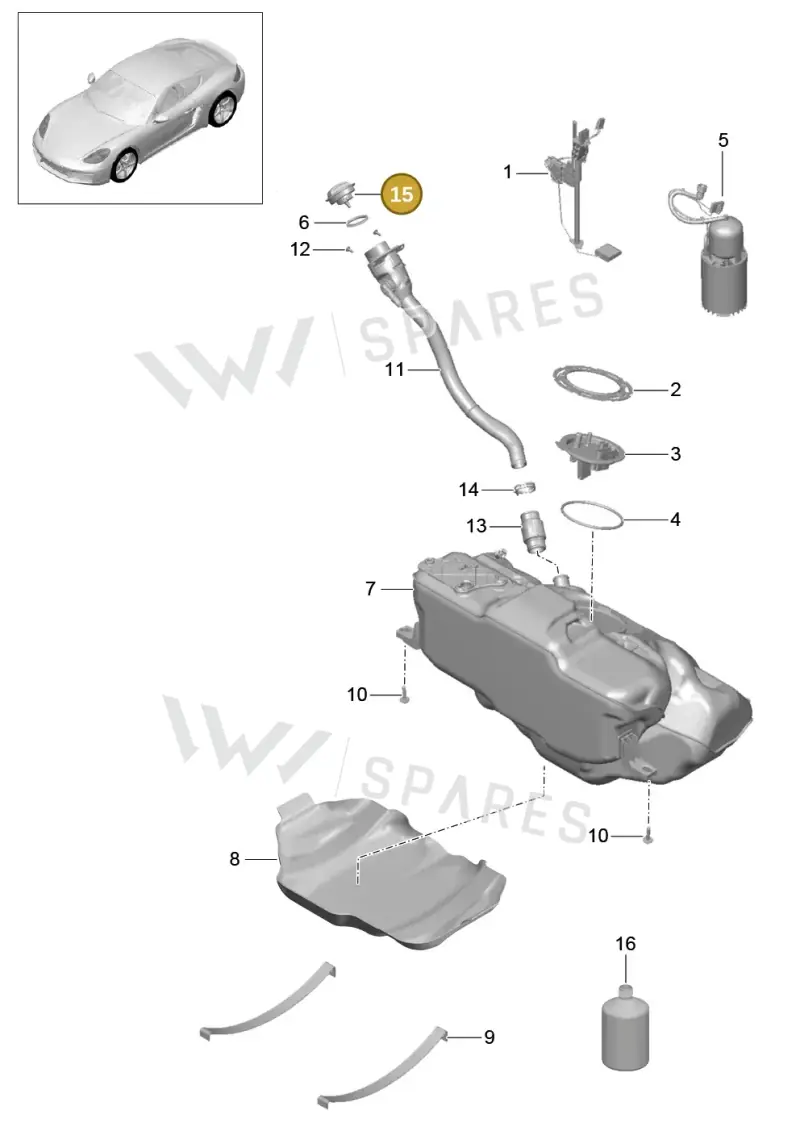 00004400191 — Porsche Cayman (2016-2019) diagram p50201000, position 15