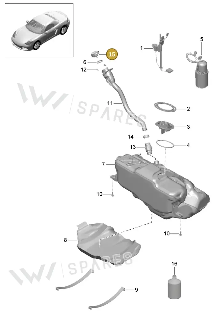 00004400191 — Porsche Boxster (2016-2019) diagram p48201000, position 15