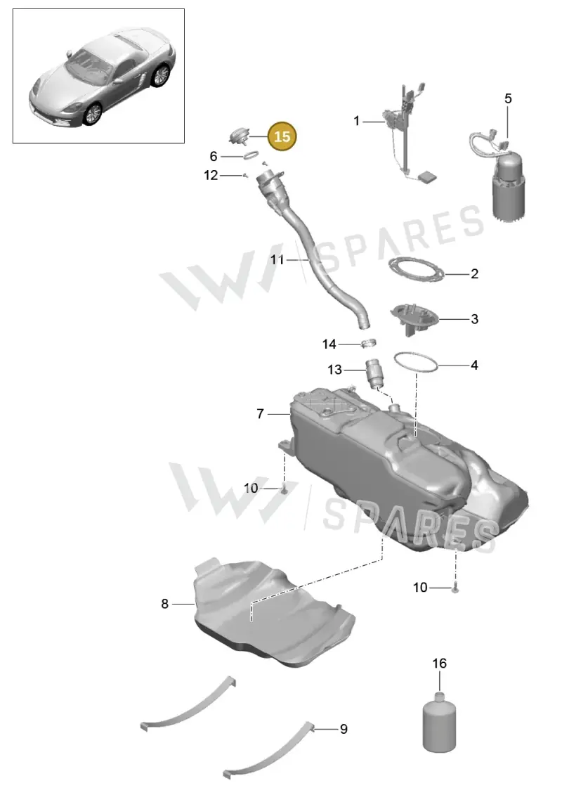 00004400191 — Porsche Boxster (2016-2019) diagram p48201000, position 15