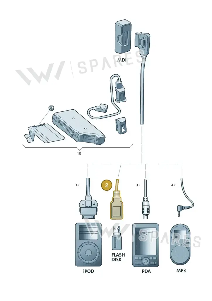 000051446B — Volkswagen Golf 1.6 (2015-2019) diagram 632051400, position 2