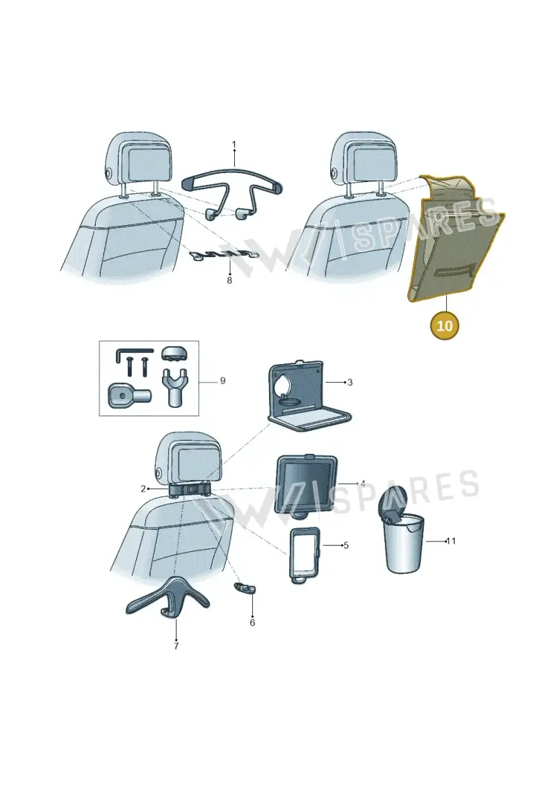 000061107 — Volkswagen T-Cross 1,0 (2019-) diagram 581061080, position 10