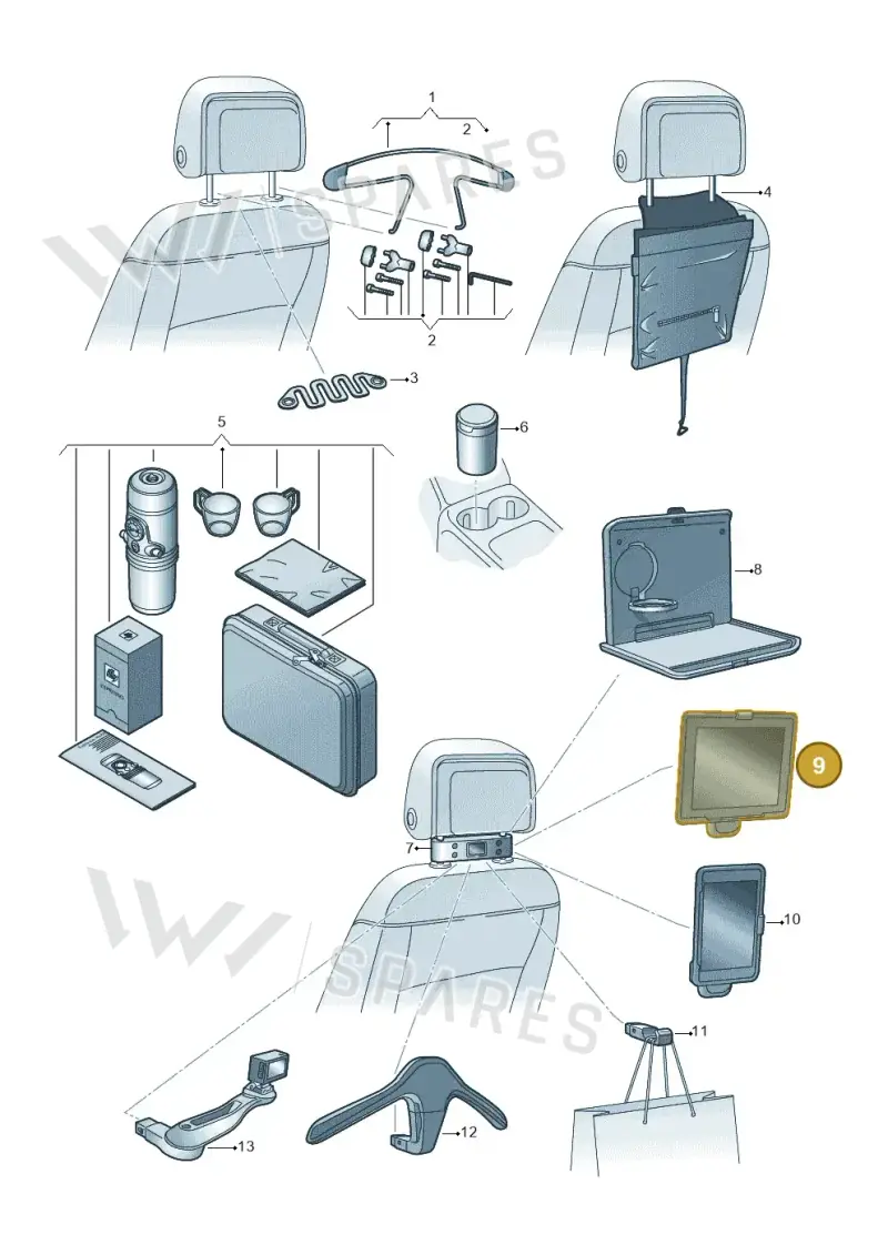 000061125D — Volkswagen Multivan (2021-) diagram 827061080, position 9