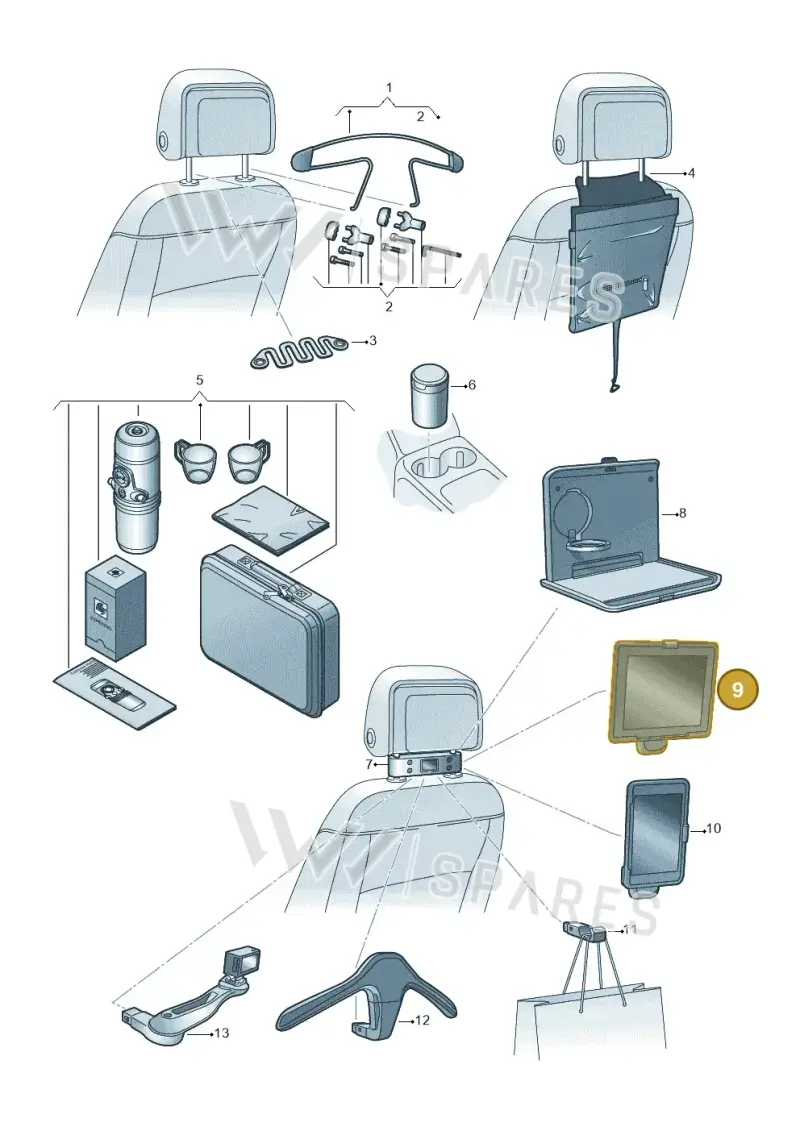 000061125E — Volkswagen Multivan (2021-) diagram 827061080, position 9