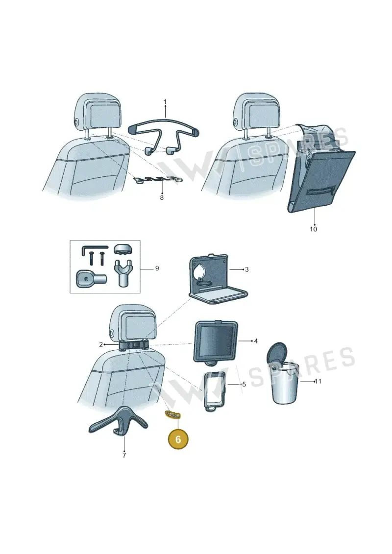 000061125J — Volkswagen T-Cross 1,0 (2019-) diagram 581061080, position 6