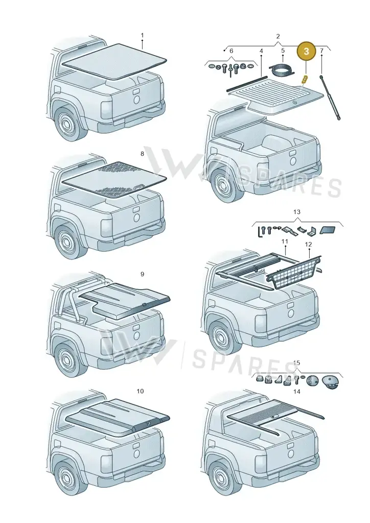 000071772A — Volkswagen Amarok twin cab (2016-2022) diagram 894071055, position 3
