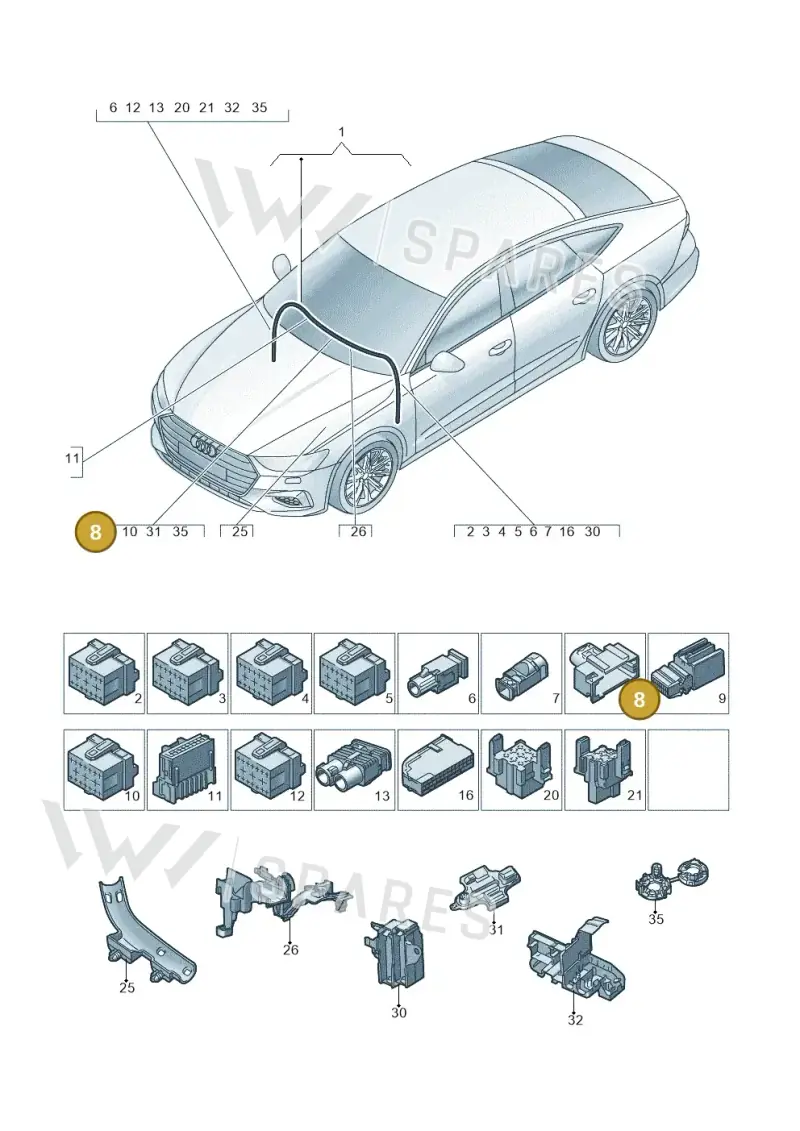 000098692 — Audi A7 (2021-) diagram 435971900, position 8