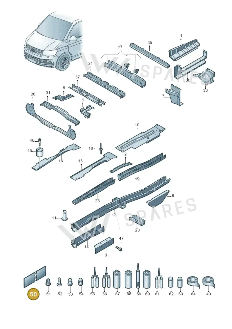 000800981 — Volkswagen Caravelle (2019-2024) diagram 861803400, position 50