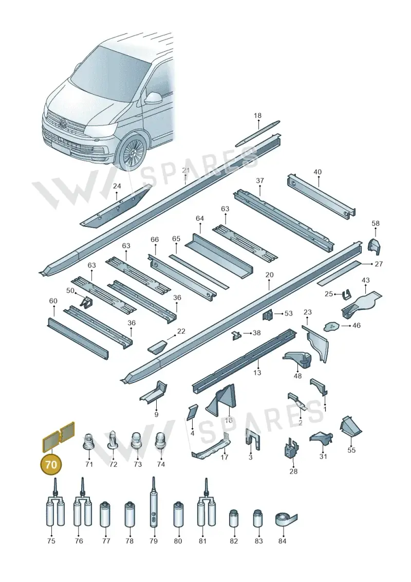 000800981 — Volkswagen Single-cab transp. (2019-2024) diagram 862803500, position 70