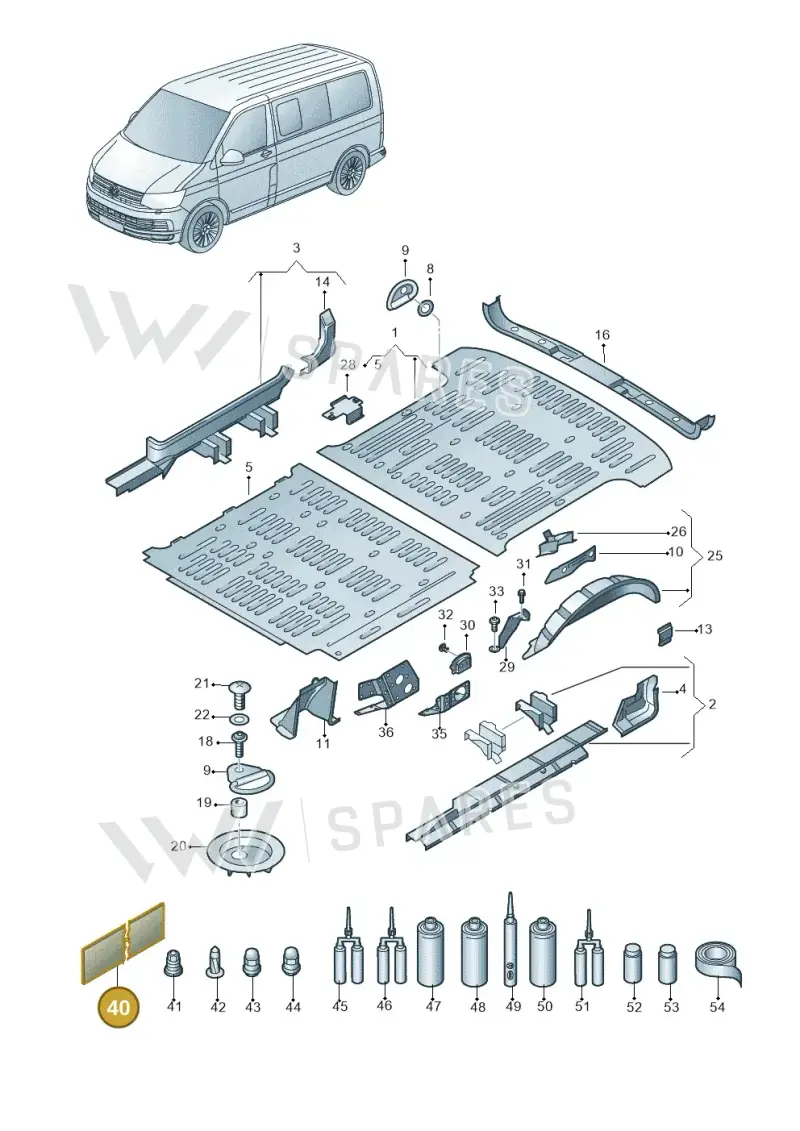 000800981A — Volkswagen Caravelle (2019-2024) diagram 861801200, position 40