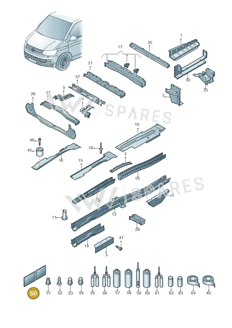000800981A — Volkswagen Single-cab transp. (2019-2024) diagram 861803400, position 50