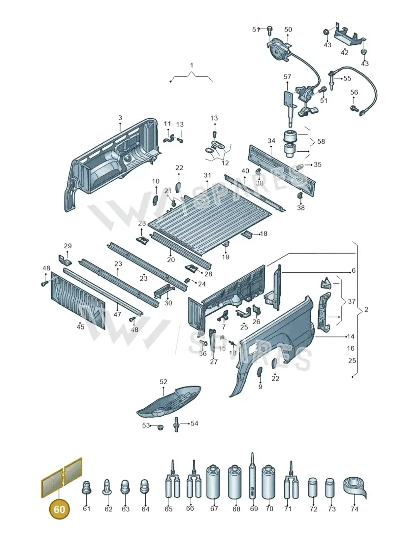 000800981A — Volkswagen Amarok twin cab (2022-) diagram 894801000, position 60