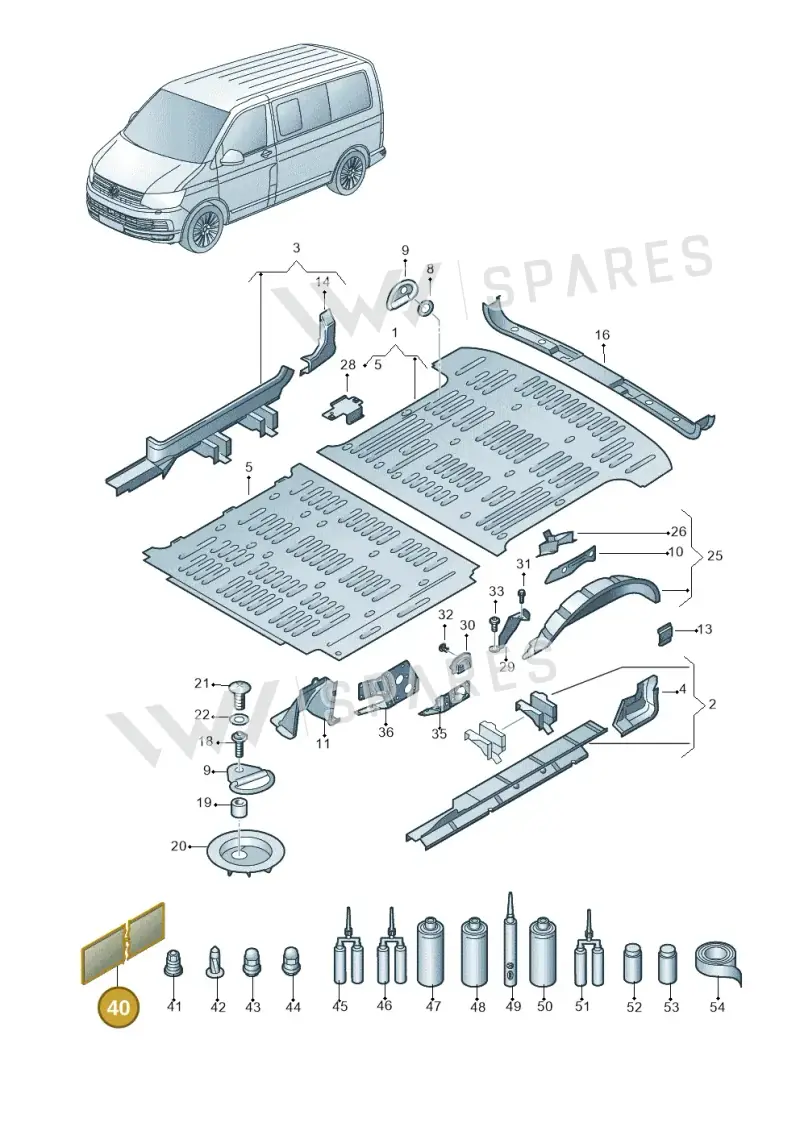 000800981B — Volkswagen Caravelle (2019-2024) diagram 861801200, position 40