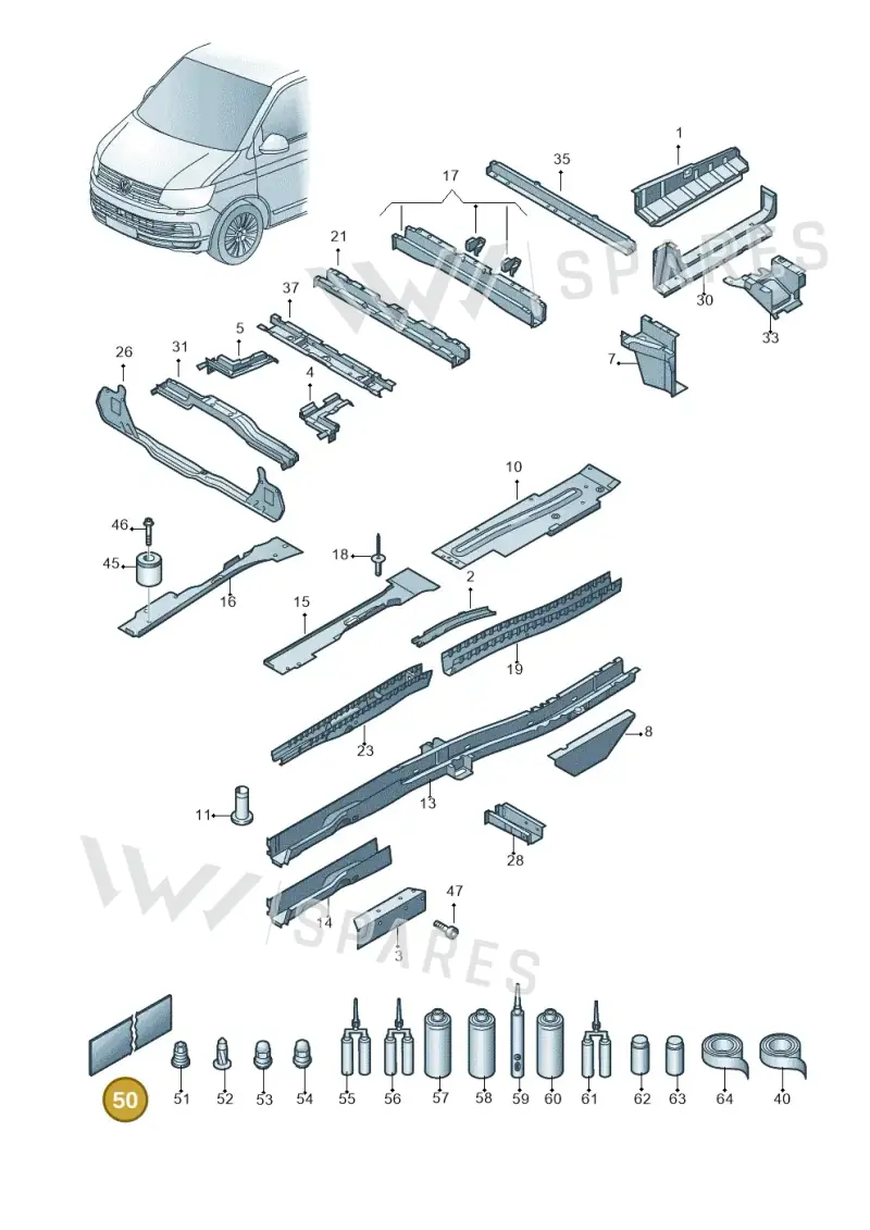 000800981B — Volkswagen Single-cab transp. (2019-2024) diagram 861803400, position 50