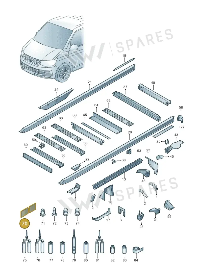 000800981B — Volkswagen Single-cab transp. (2019-2024) diagram 862803500, position 70