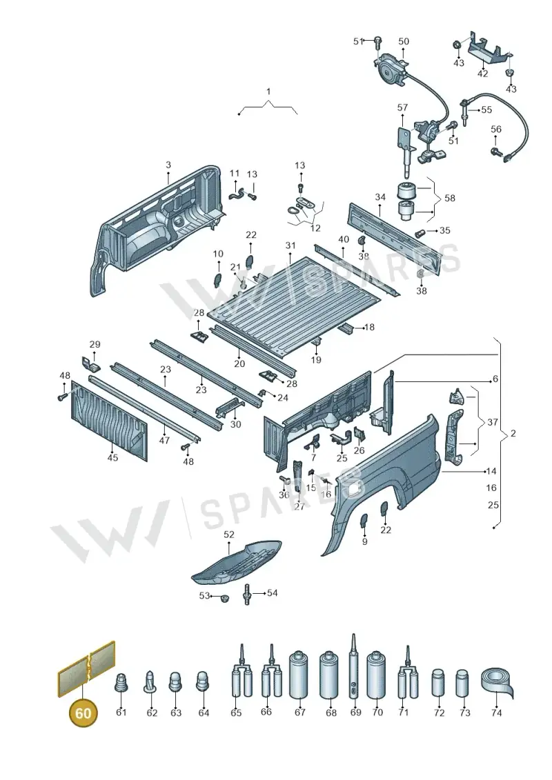000800981B — Volkswagen Amarok twin cab (2022-) diagram 894801000, position 60