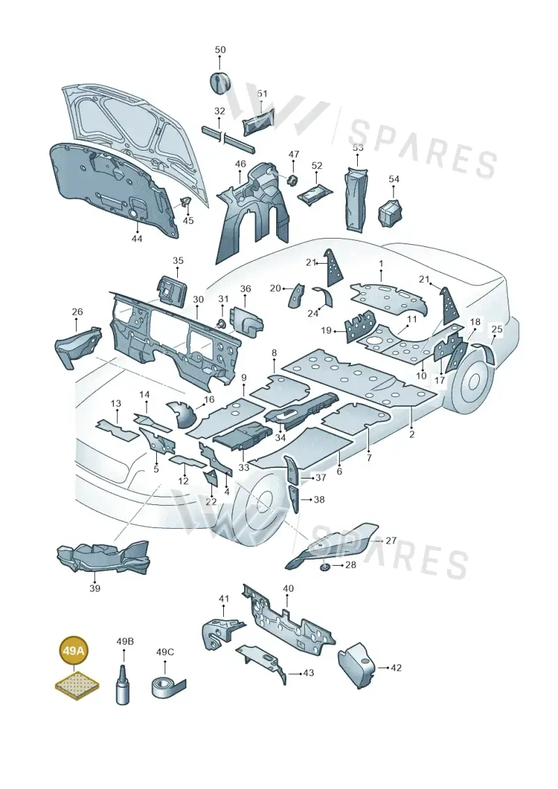 000863421 — Volkswagen Phaeton 4motion (2010-2016) diagram 258863200, position 49A