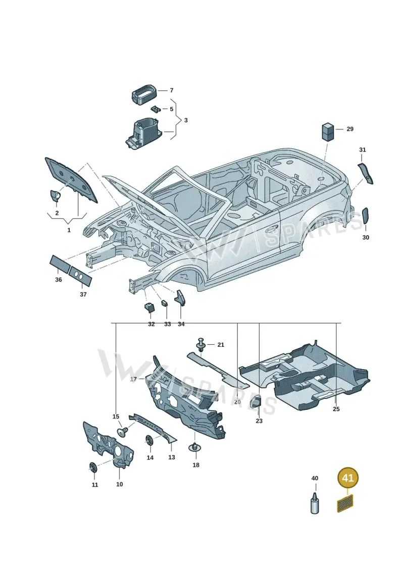 000863890 — Volkswagen T-Roc convertible 1.5 (2019-2024) diagram 2gk863200, position 41